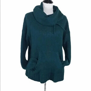 Linda Matthews NY XS‎ green Oversized cowl sweater